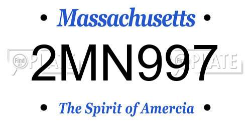 2MN997 Massachusetts License Plate