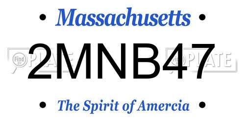 2MNB47 Massachusetts License Plate