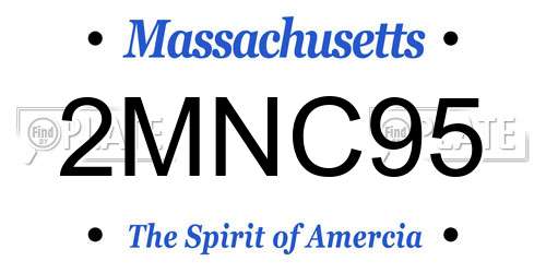 2MNC95 Massachusetts License Plate