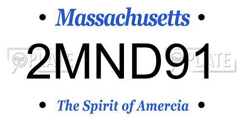 2MND91 Massachusetts License Plate