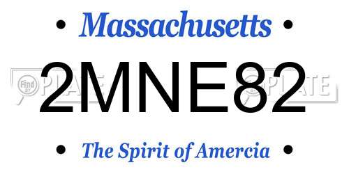 2MNE82 Massachusetts License Plate