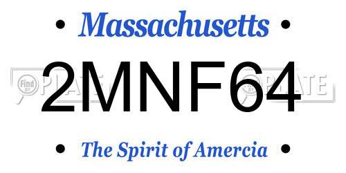 2MNF64 Massachusetts License Plate