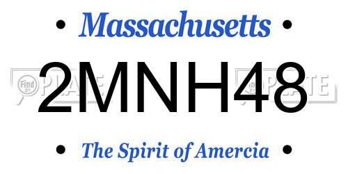 2MNH48 Massachusetts License Plate