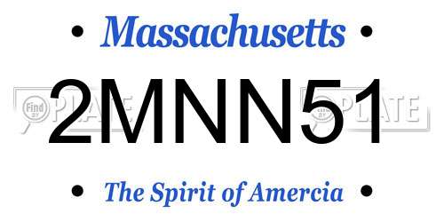 2MNN51 Massachusetts License Plate