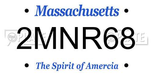 2MNR68 Massachusetts License Plate