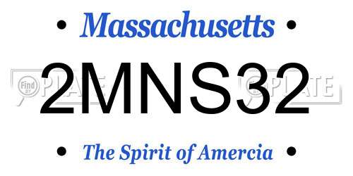 2MNS32 Massachusetts License Plate