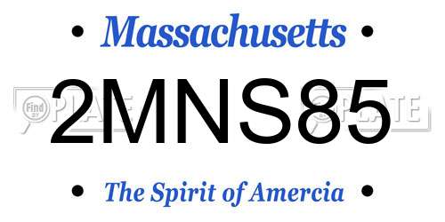 2MNS85 Massachusetts License Plate