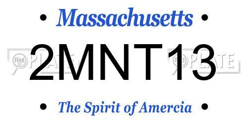 2MNT13 Massachusetts License Plate