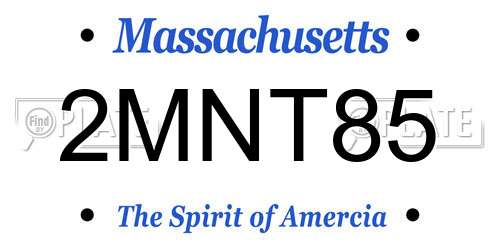 2MNT85 Massachusetts License Plate