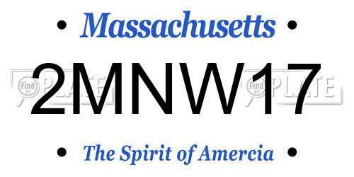 2MNW17 Massachusetts License Plate
