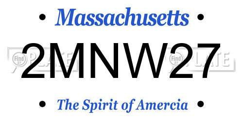 2MNW27 Massachusetts License Plate