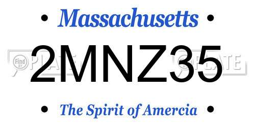 2MNZ35 Massachusetts License Plate