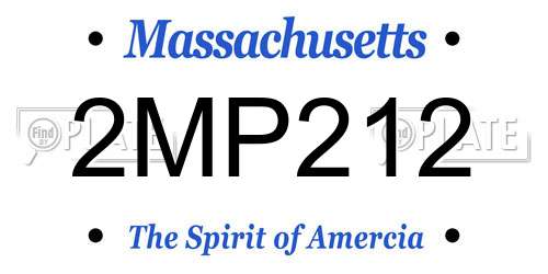 2MP212 Massachusetts License Plate