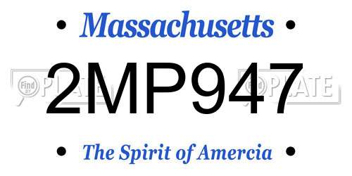 2MP947 Massachusetts License Plate