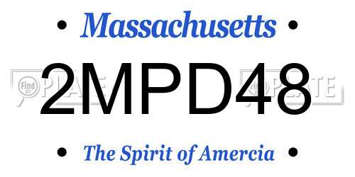 2MPD48 Massachusetts License Plate