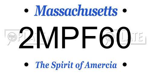 2MPF60 Massachusetts License Plate