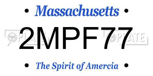 2MPF77 Massachusetts License Plate