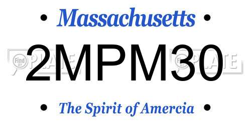 2MPM30 Massachusetts License Plate