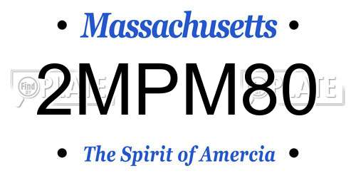 2MPM80 Massachusetts License Plate