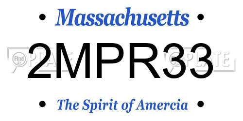 2MPR33 Massachusetts License Plate