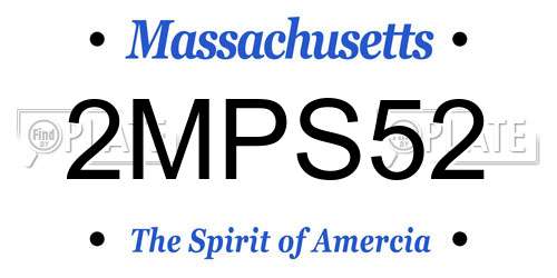 2MPS52 Massachusetts License Plate