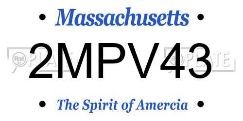 2MPV43 Massachusetts License Plate