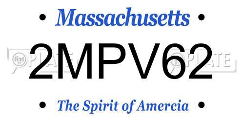 2MPV62 Massachusetts License Plate