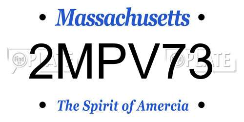 2MPV73 Massachusetts License Plate