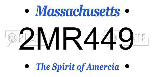 2MR449 Massachusetts License Plate