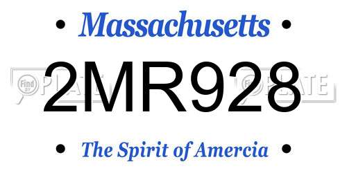 2MR928 Massachusetts License Plate