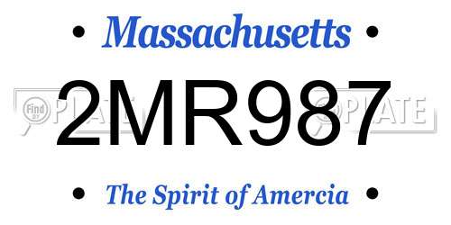 2MR987 Massachusetts License Plate