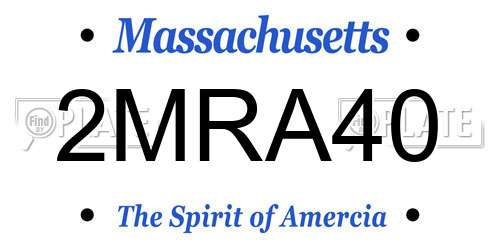 2MRA40 Massachusetts License Plate
