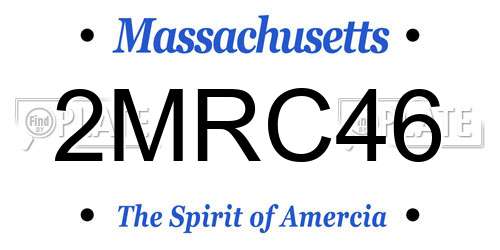 2MRC46 Massachusetts License Plate