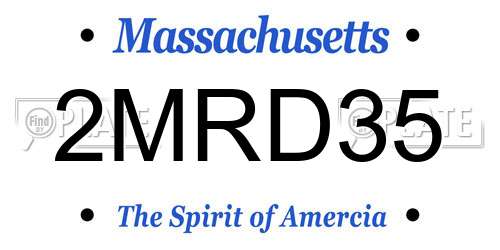 2MRD35 Massachusetts License Plate