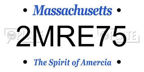 2MRE75 Massachusetts License Plate