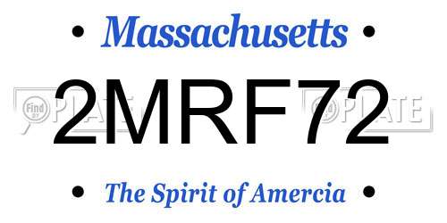 2MRF72 Massachusetts License Plate