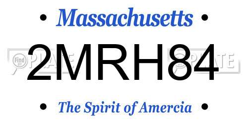 2MRH84 Massachusetts License Plate