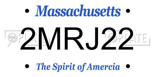 2MRJ22 Massachusetts License Plate