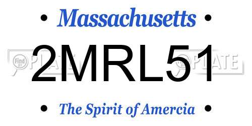 2MRL51 Massachusetts License Plate
