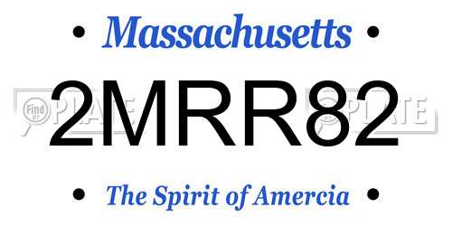 2MRR82 Massachusetts License Plate