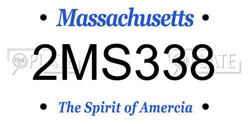 2MS338 Massachusetts License Plate