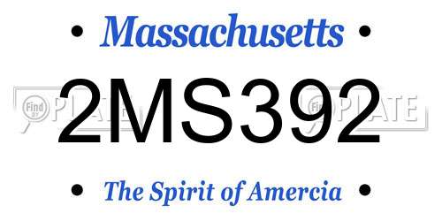 2MS392 Massachusetts License Plate