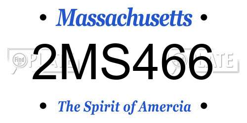 2MS466 Massachusetts License Plate