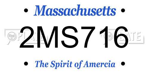 2MS716 Massachusetts License Plate
