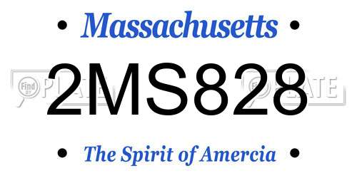 2MS828 Massachusetts License Plate