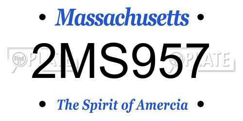 2MS957 Massachusetts License Plate