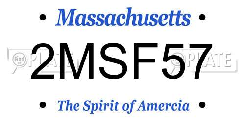 2MSF57 Massachusetts License Plate
