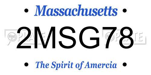 2MSG78 Massachusetts License Plate