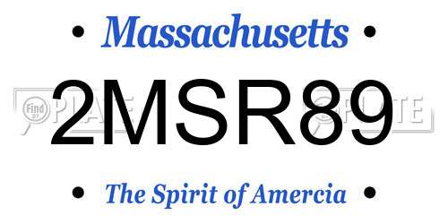 2MSR89 Massachusetts License Plate
