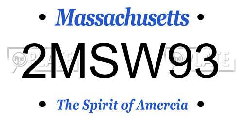2MSW93 Massachusetts License Plate